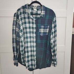 Gap XL The Easy Shirt Green Plaid